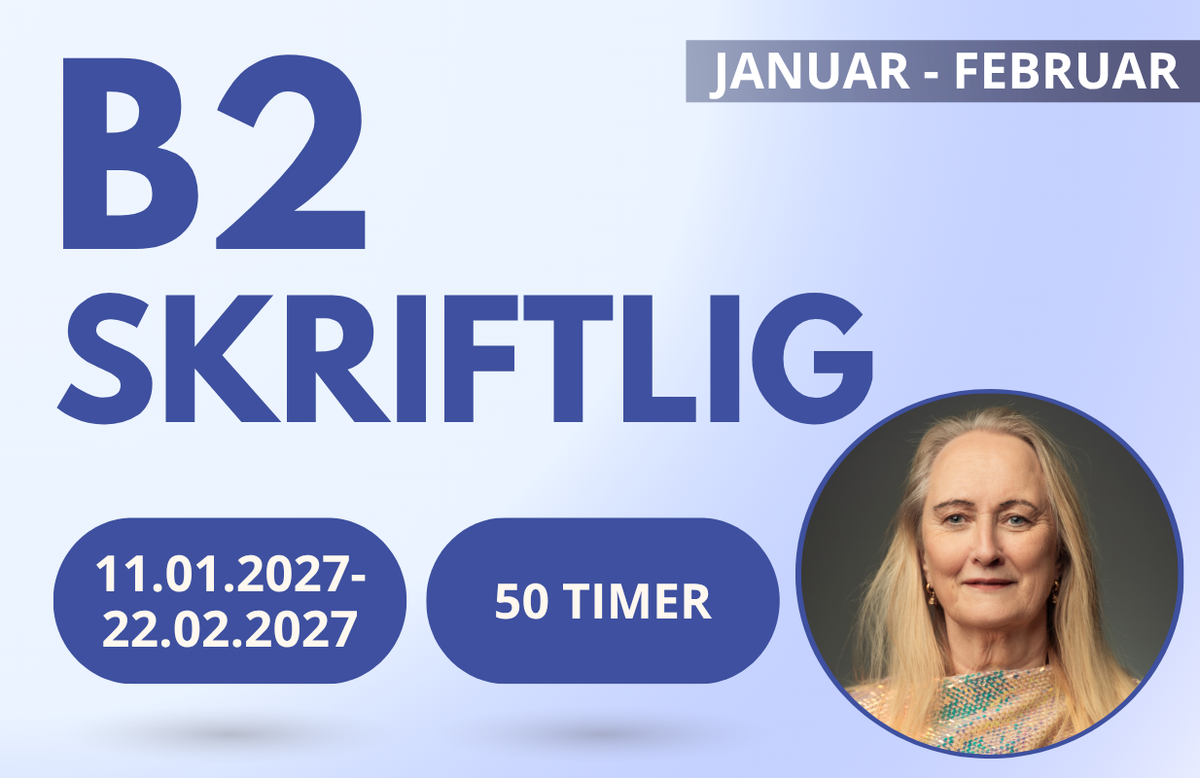 Intensive B2 Written Norwegian - Online Group Course (JANUARY-FEBRUARY)