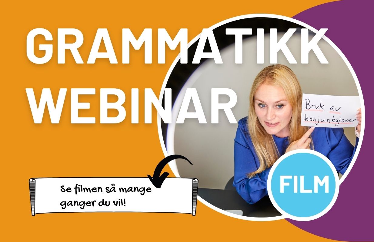 Norsk grammatikkwebinar på film – lær bøyning, setningsstruktur og vanlige feil med Karense, for nivå A1 til B2