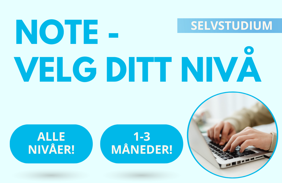 NORSKKURS SELVSTUDIUM – Velg ditt nivå!